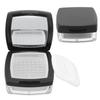 Empty Refillable Powder Case Powder Puff Mirror Spoon Separately Storage Box for Makeup Loose Powder Black