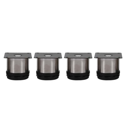 4Pcs Stainless Steel Height Adjustable Feet Cabinet Legs Round Stand Holder 60 X 60mm