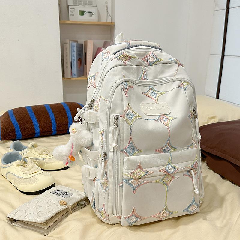 

Японский стиль ins для учеников средней и старшей школы нишевый высокоценный школьный рюкзак для девочки большая вместимость универсальный для поездок на учебу универсальный рюкзак для женщины single bag (without pendant) белый