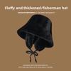 Women Winter Warm Hat Furry Ear Protector Bucket Cap Thickened Fleece Plush Riding Cold Proof Bomber Cap for Autumn Winter Hat