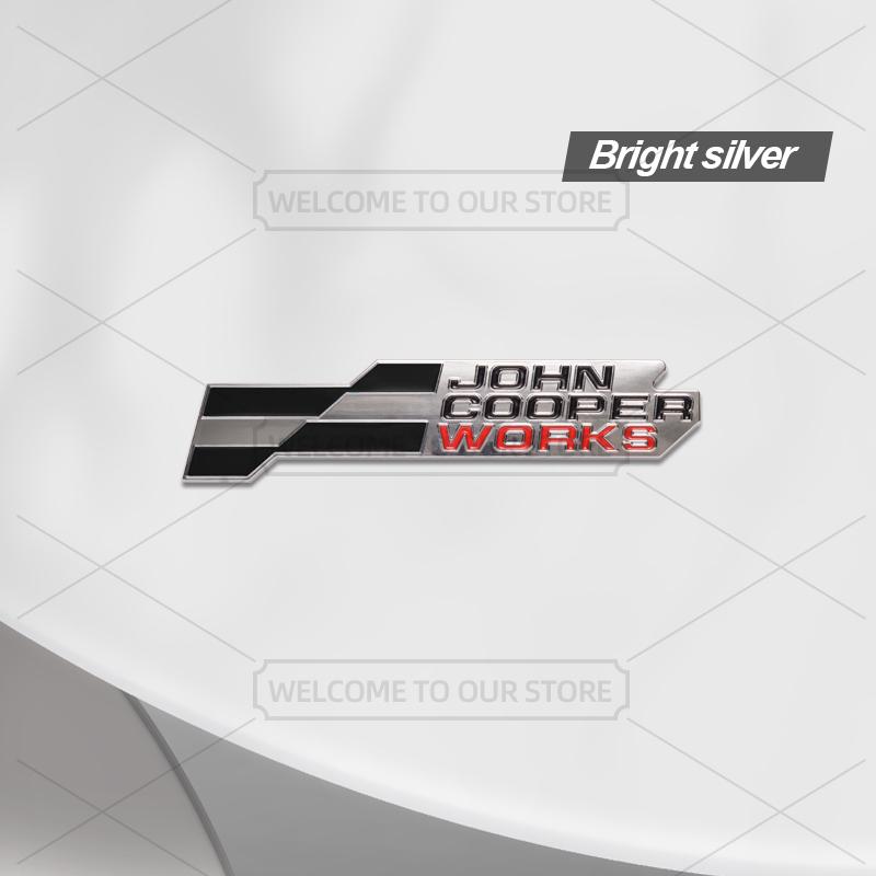 Emblema Metallico 3D John Cooper Works per Auto, Badge Griglia, Adesivi Auto, Adesivo Posteriore Auto per Mini Cooper S U25 J01 J05 F66 F65 F67