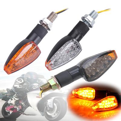 2PCS Clignotant LED Universel pour Moto 12v Étanche Ambre Indicateur Clignotant Feux Arrière Lampe Accessoires