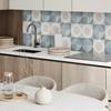 Self-adhesive patterned vinyl decor for the bedroom 100x50 cm. Geometry of circles and shapes.