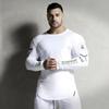 European and American Spring and Autumn Sports Long-sleeved Cotton T-shirt Men's Running Round Neck Slim Fitness Suit