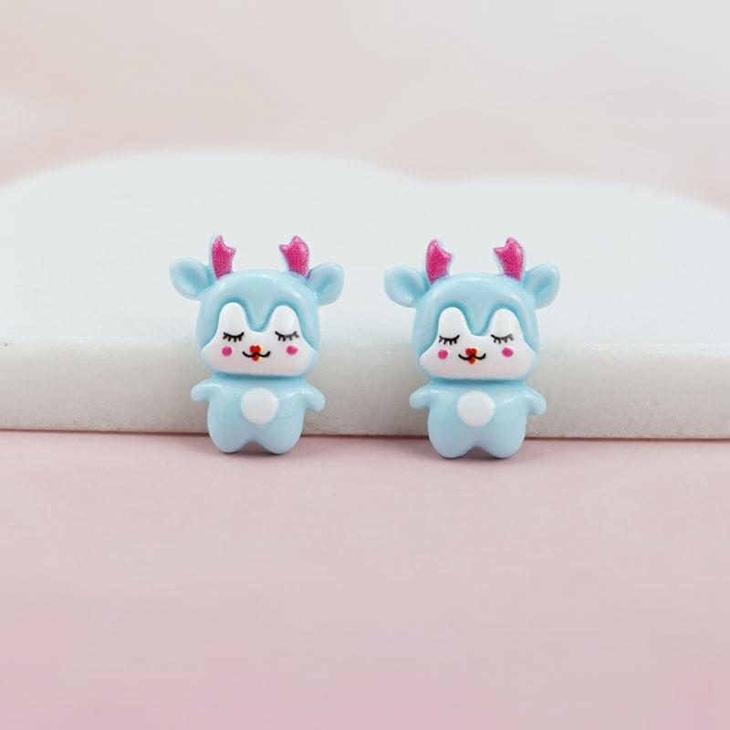 20pcs Colorful Resin Cartoon Deer Animal Flatback Cabochon Scrapbook Craft DIY Accessory Decor Figurine