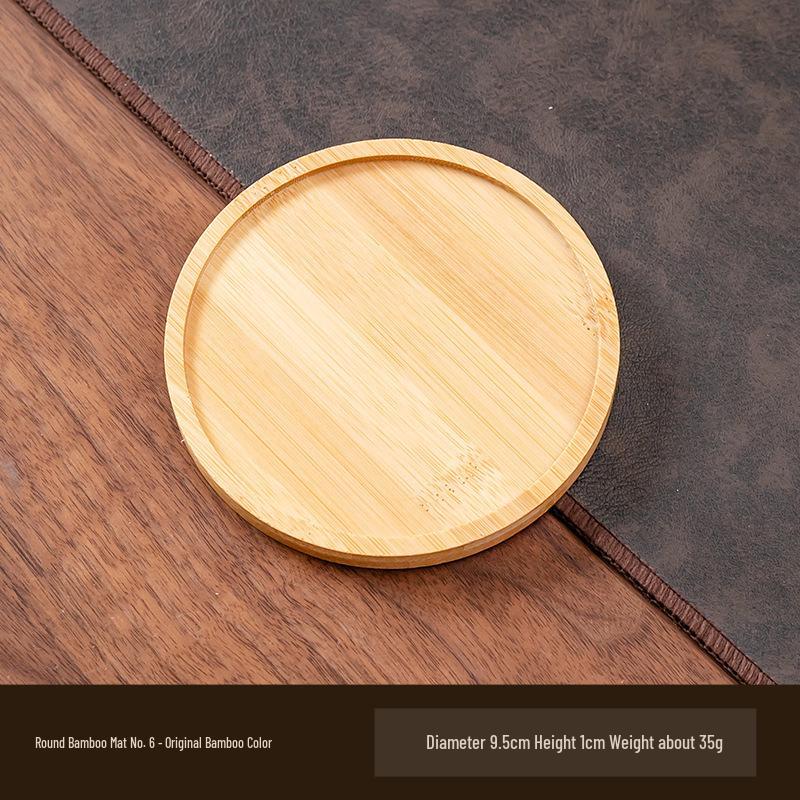 Round Bamboo Anti-Slip Mat & Tray for Indoor Plants, Coasters, and Decor