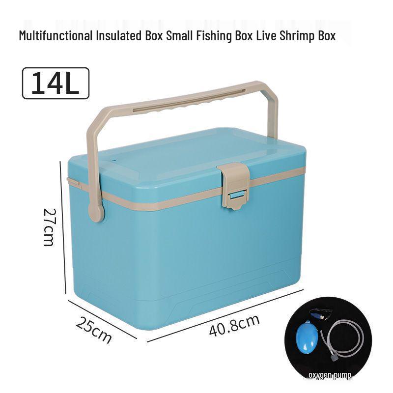 Sea Fishing Insulated Tackle Box with Oxygenator - Lightweight, Refrigerated, and Perfect for Live Shrimp.