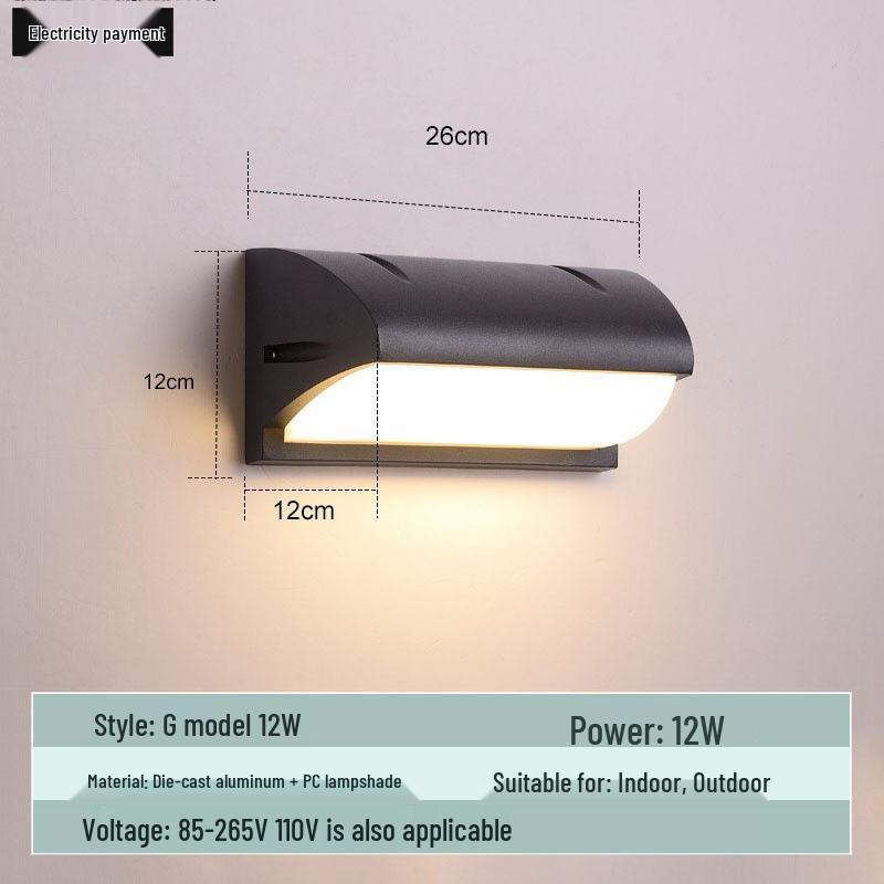 Waterproof Minimalist LED Wall Light with Smart Sensor for Outdoor Use