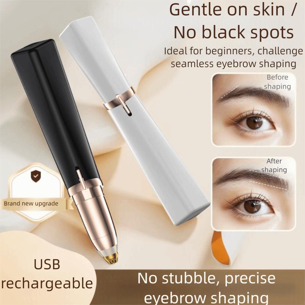 Portable Electric Eyebrow Trimmer LED Light Facial Hair Remover for Men