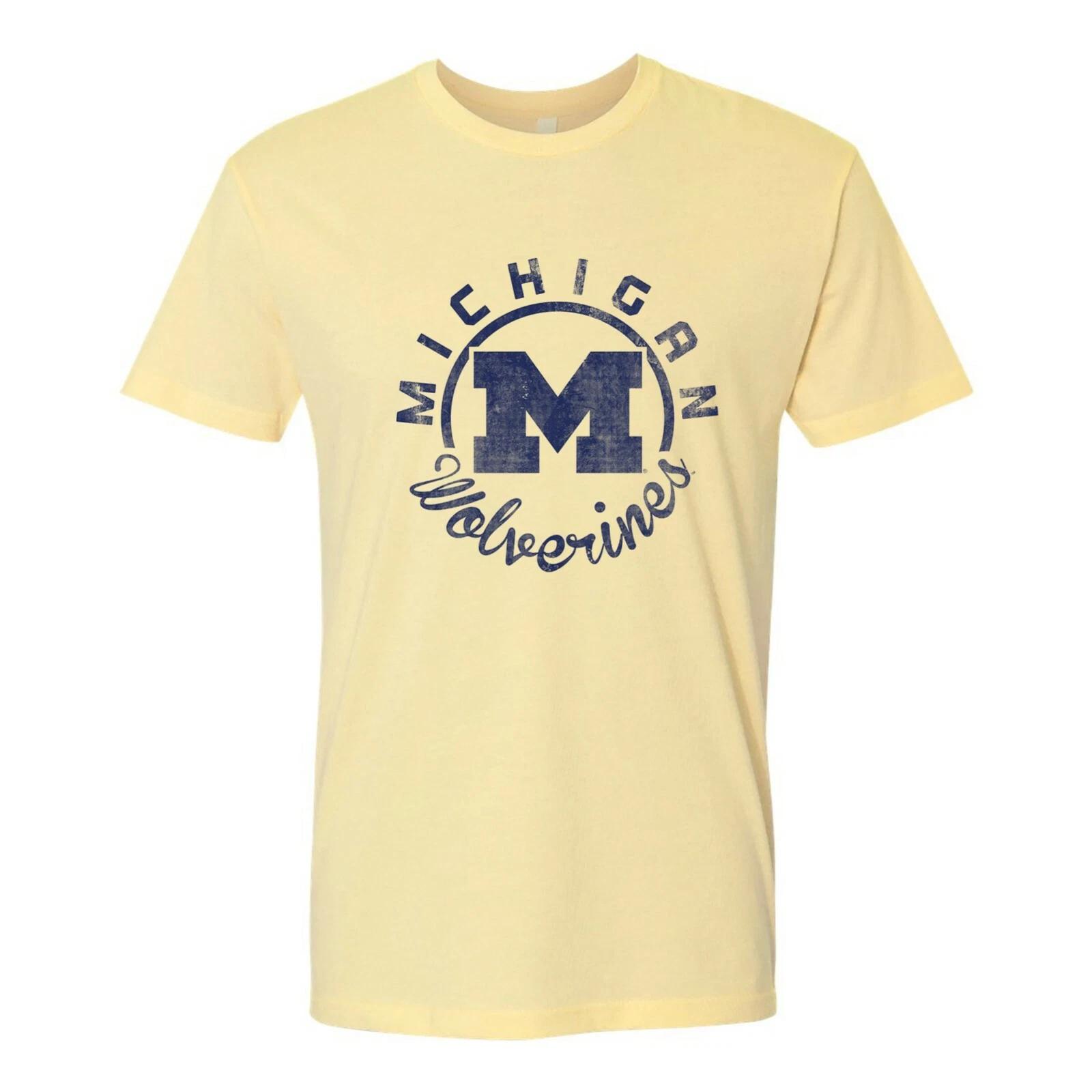 University of Michigan Wolverines Synced Circle T Shirt Premium Cotton M