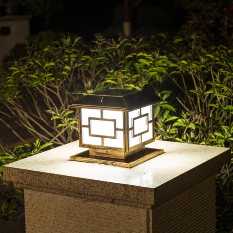 Li Shen Solar LED Chinese Courtyard Pillar Light