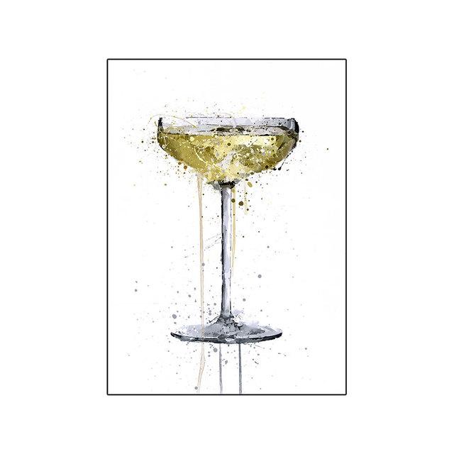 

Современный абстрактный бокал для шампанского, холст, картина, настенная живопись, бокалы для вина, постеры и принты для гостиной, кухни, украшения Quadro 21cm×30cm NoFrame