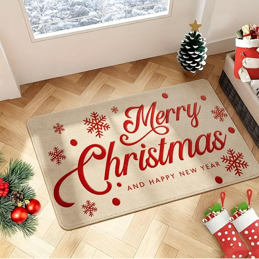 Three Christmas Gnome Print Door Mat Villa Front Entry Patio Sliding Door Home Decor Backyard Seasonal Floor Mat welcome mat