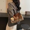 Contrasting Colors, Fashionable Large-capacity Bags, Women's 2025 Spring New Foreign-style Shoulder Bags, Woolen Personalized Ins Tote Bags