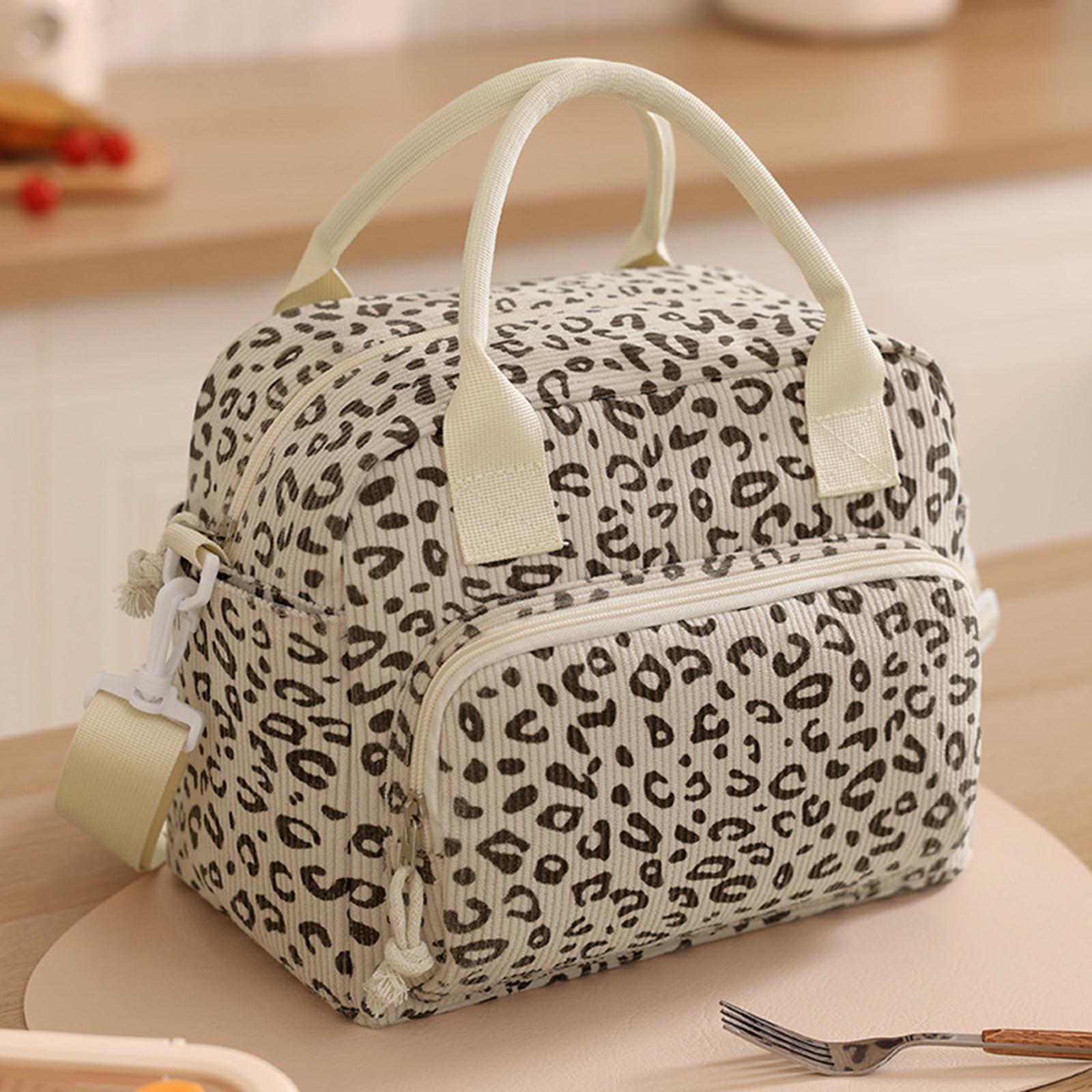 

Corduroy Portable Food Pouch Large Capacity Handbag Lunch Bento Bag for Kids Teen Adults Work School Picnic Travel