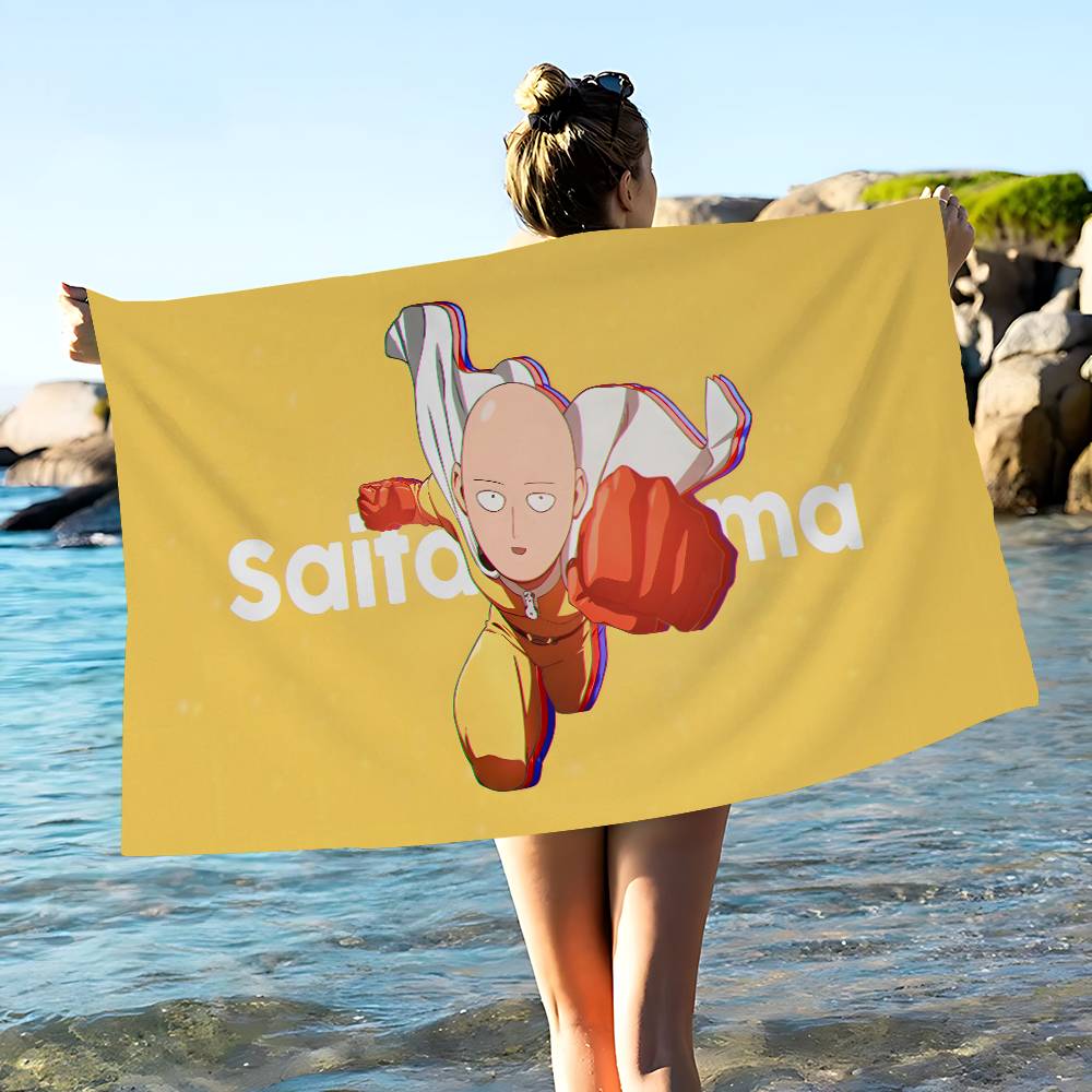One-PunchS Man Anime Microfiber Beach Towel Absorbent Quick dry Soft Yoga Swimming Resort Mountain Climbing Towel