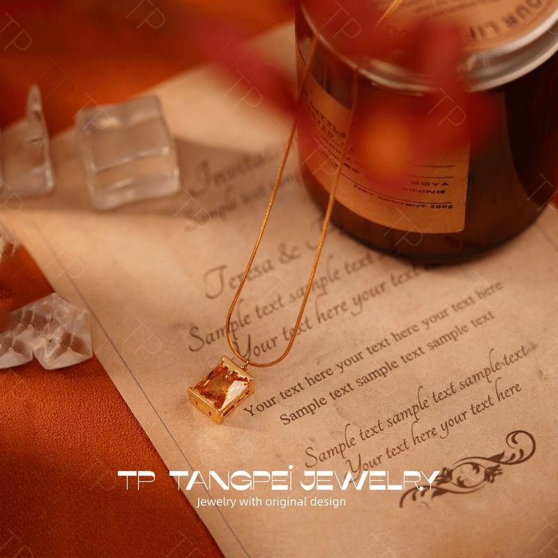 

Tangpei Tp Jewelry Design Oil Lamp Necklace and Earring Set European and American Retro Exquisite Earrings Fashion Necklace + Earrings Set