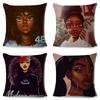 Beautiful Black Women Africa Girl Pillow Case Polyester Decor Colorful Cartoon Cushion Cover For Sofa Car Home Pillowcase 45X45
