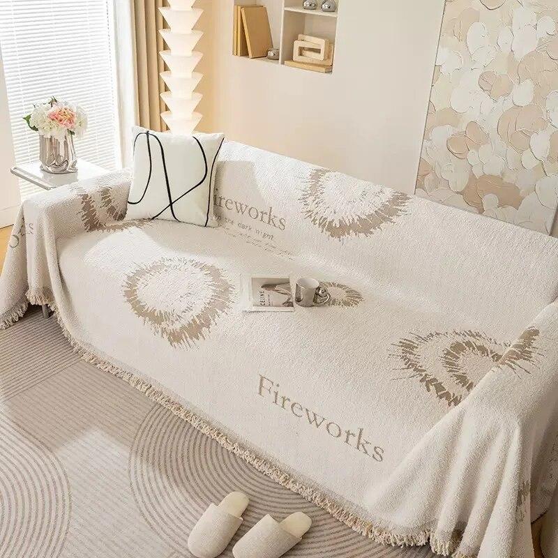 

Полотенце для дивана, подушка для сиденья, двусторонний чехол, одеяло, многофункциональное противоскользящее полное жаккардовое покрытие, пылезащитное тканевое полотенце 180x130cm1pcs