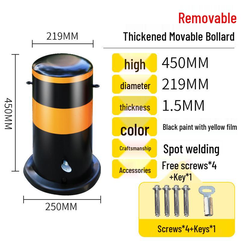 Reflective Steel Anti-Collision Parking Post with Lock