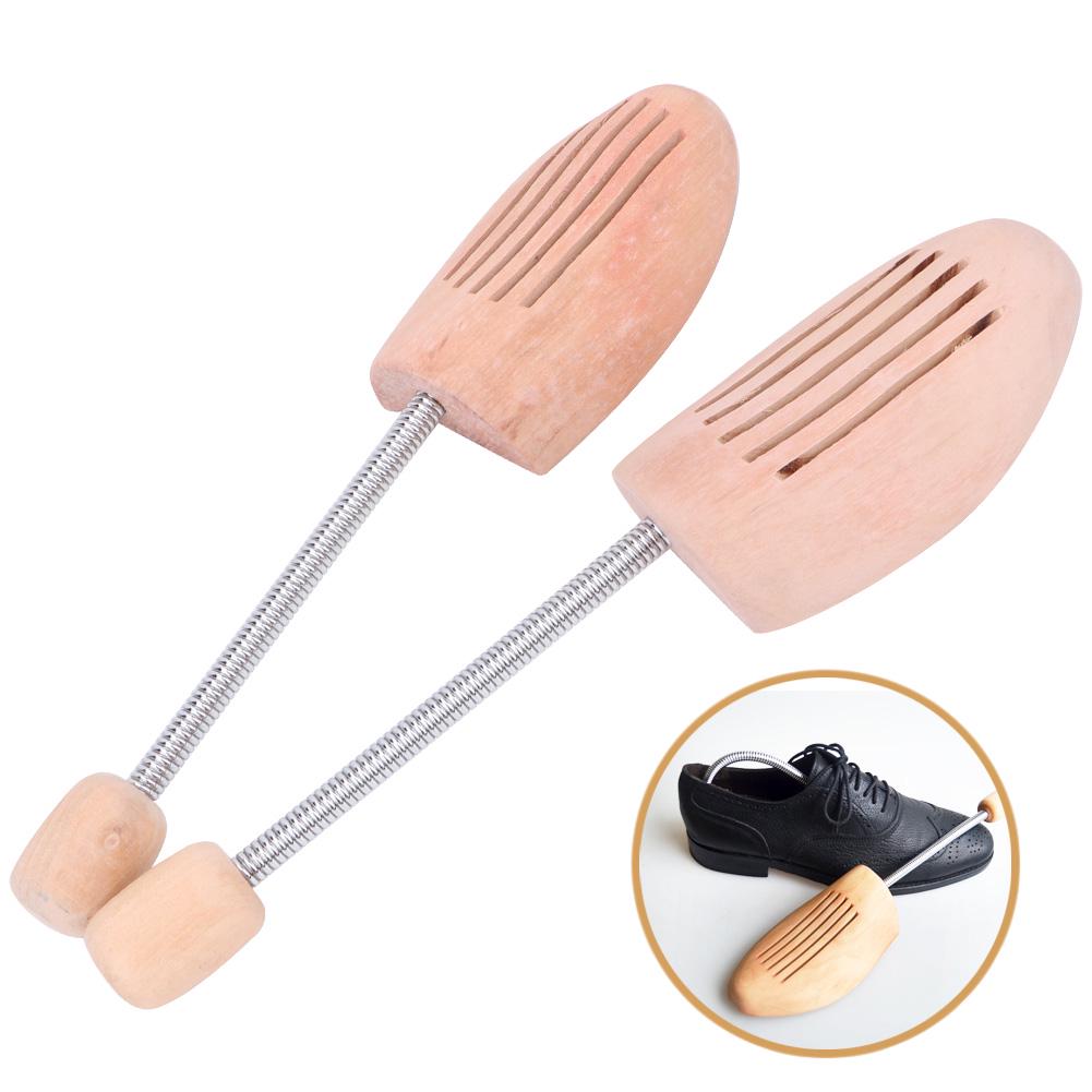 2Pcs Wood Anti Deformation Anti Wrinkle Women Men Shoe Tree   with Spring Column(35 36)