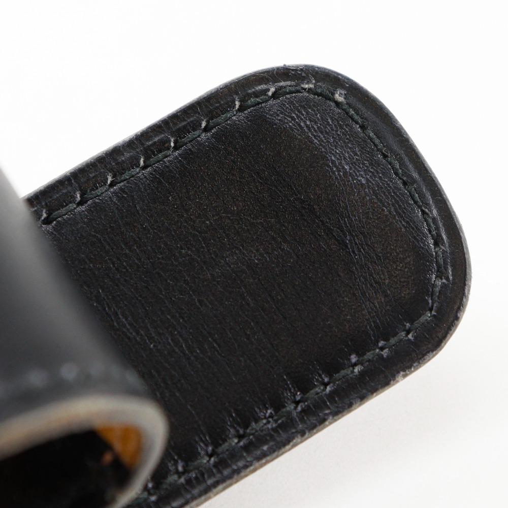 Hermes H Belt Belt Vintage Black Calfskin/Plated Gold Women Used