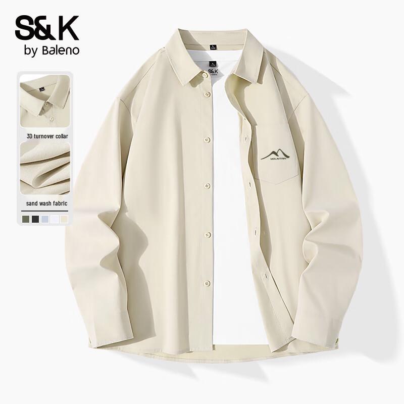 Baleno S&K Men s Breathable Wrinkle-Resistant Long Sleeve Shirt 3XL