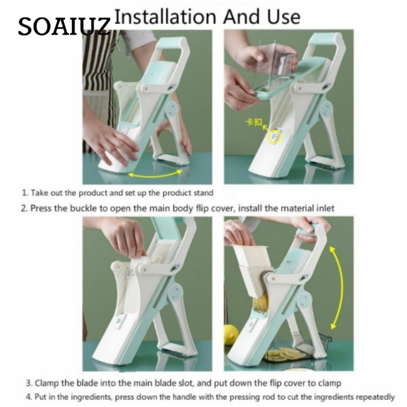 Fünf-in-eins-Multifunktions-Gemüseschneider, Zitronenschneider, Küchen-Fleischreibe