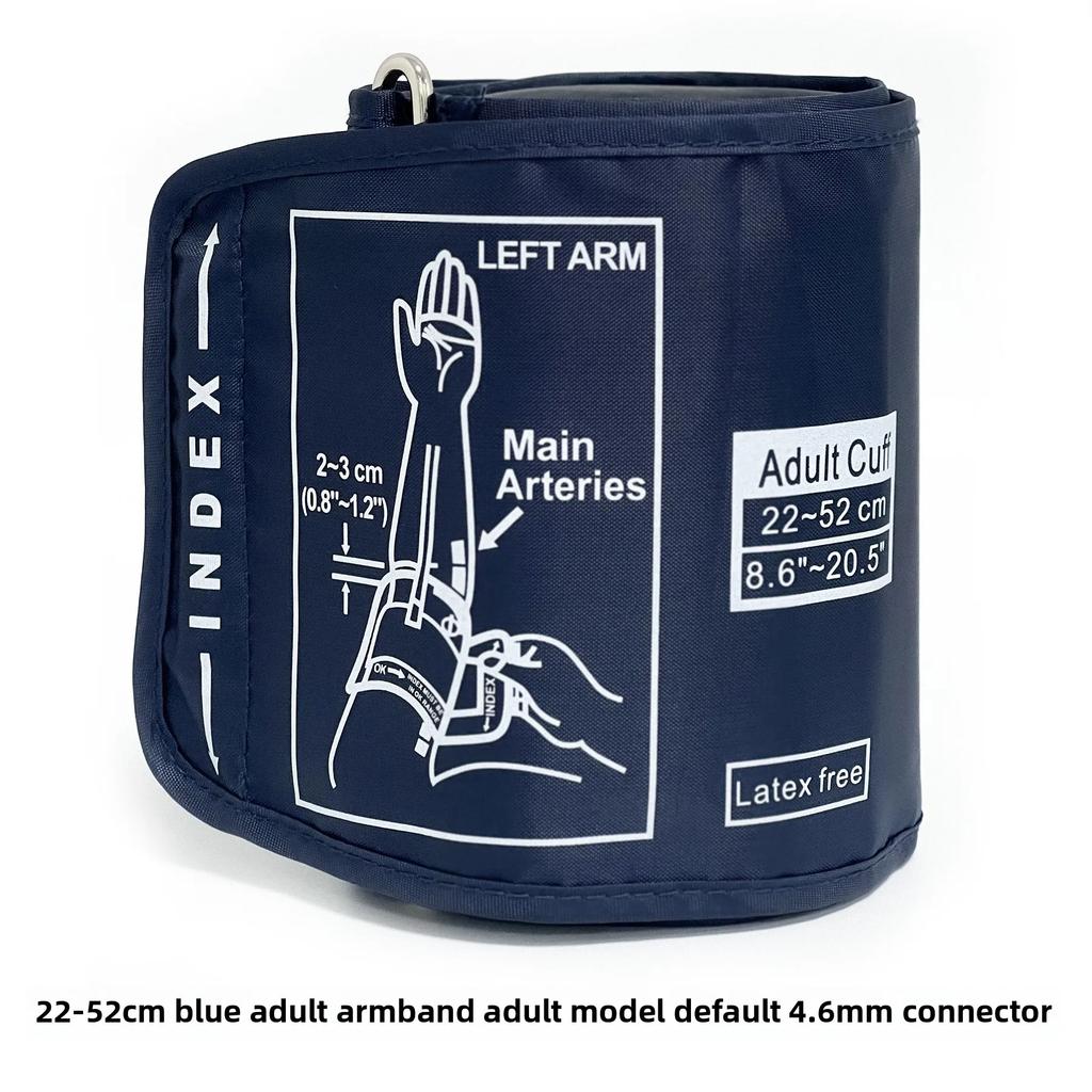 Braçadeira de Pressão Arterial para Adultos 22-52cm para Monitor de Pressão Arterial de Braço Tensiômetro Mangas Cinto Esfigmomanômetro Interface de 4,6 mm