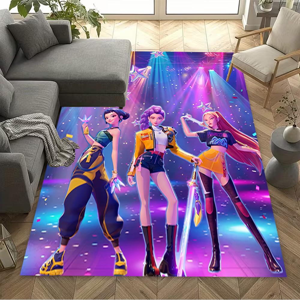 K-pop Demon Hunters Floor Rug Office Rug Design for Playrooms Decorate room Entryway Living Rooms Antislip Carpet Decorate Offices Wedding Party Gift