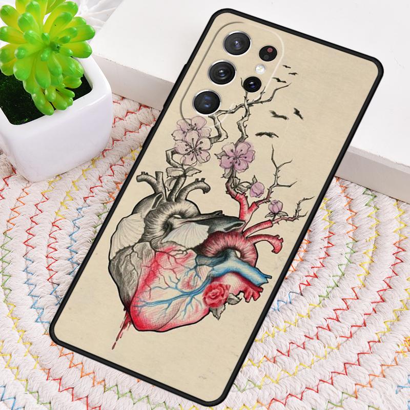 Medical Human Organs Heart Art Silicone Phone Case For Samsung Galaxy Note 10 Pro S26 S25 S24 S23 S22 S21 Plus Ultra Capa Cover