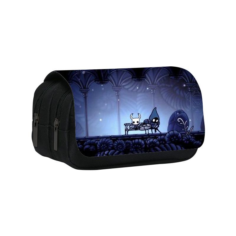 Hollow Knight Double-Layer Pencil Case Cartoon School Pen Bag For Student Large Storage Students Pencil Box School Gift