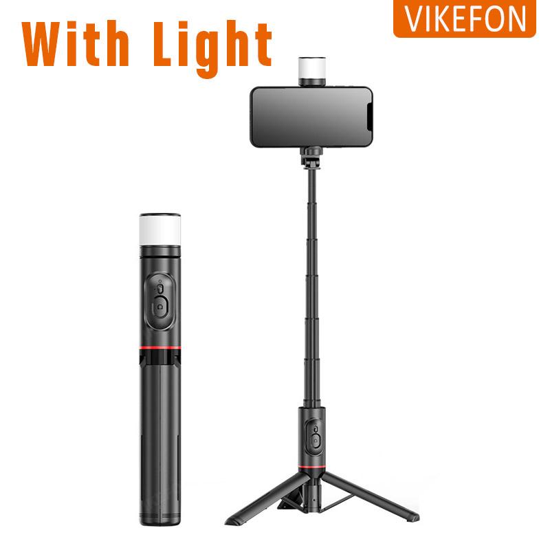 Bluetooth Selfie Stick Foldable Wireless Tripod with Bluetooth Shutter Monopod Live Photograph for iPhone 15 14 Samsung S24 S23