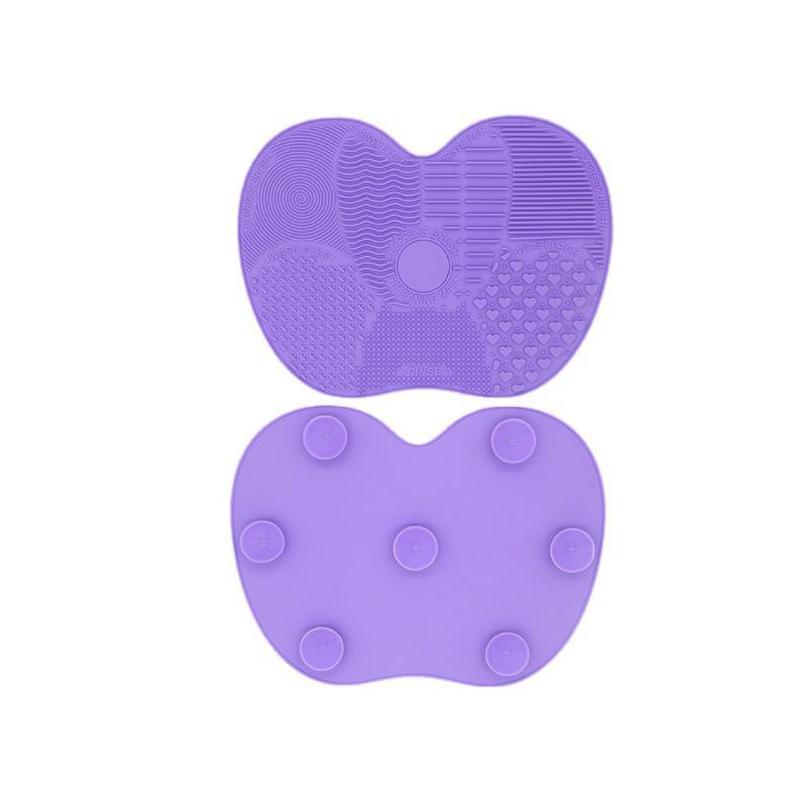 1pc Silicone Beauty Wash Brush Pad with Suction Cup Drop-proof Apple Shape