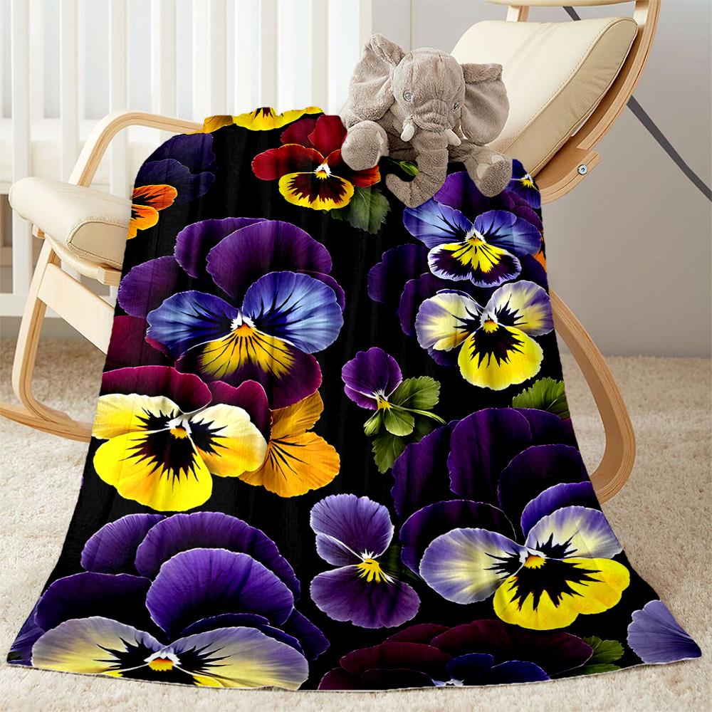 Stained Glass Rose Flannel Blanket,Lightweight,Office Blanket,Sofa Blanket,Comfortable Blanket