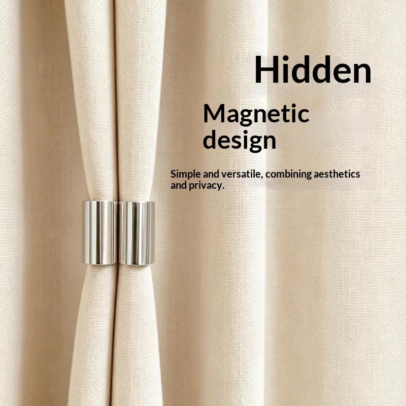 1Pair Magnetic Curtain Close Buckle Nail Freed Seamless Curtain Fixed Close Room Window Accessory