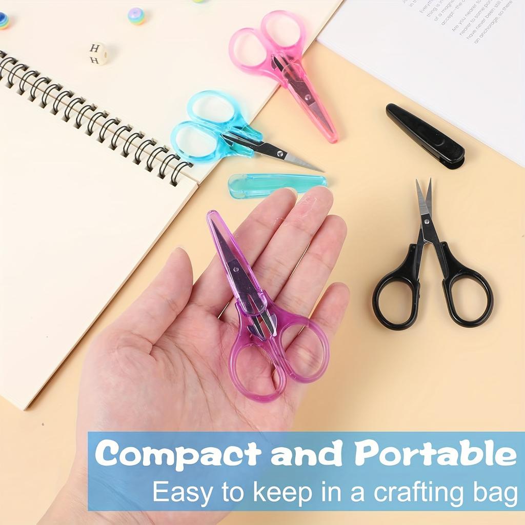 4pcs Mini Embroidery Scissors With Protective Covers Stainless Sewing Shears In Cutting Of Threads And Fabrics Sewing Supplies