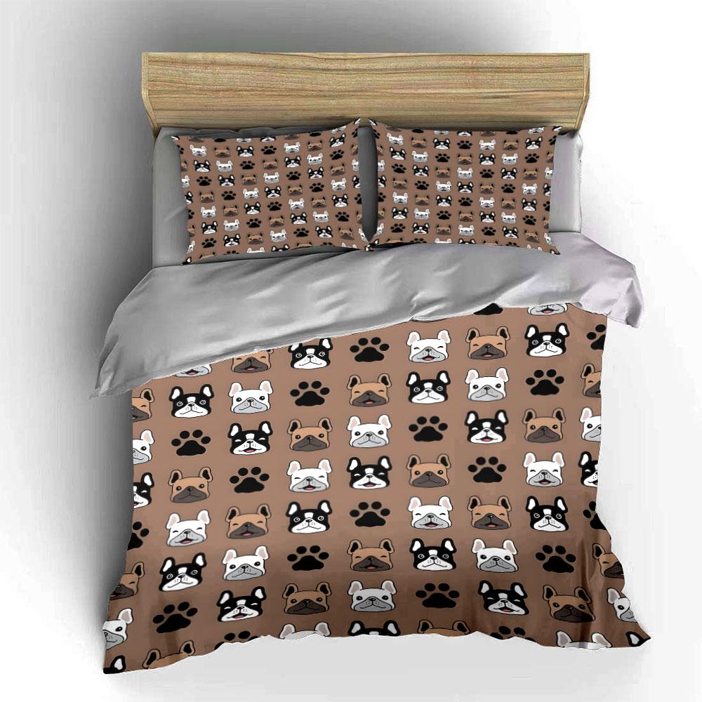 French Bulldog Themed Decor Set Exquisite Three-Piece Bedding Set Gift For Kids And Adults