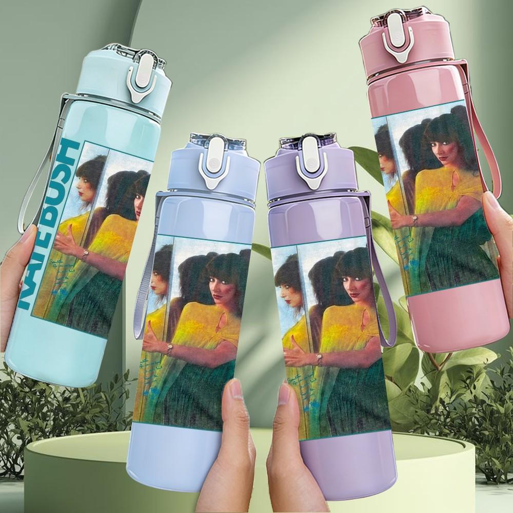 1PC Kate Bush Art 750ml sports water bottle leakproof straw lid outdoor office home