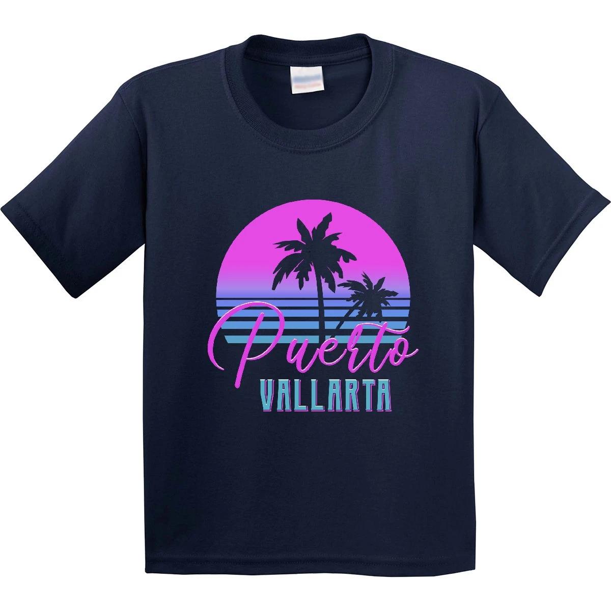 Inktastic Retro 80s Puerto Vallarta Youth T-Shirt Mexico Tropical Beach Vintage 120