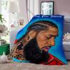 RAPPER Nipsey Hussle Throw Lightweight 240g Flannel Blanket Soft Skin-friendly for Summer Cooling