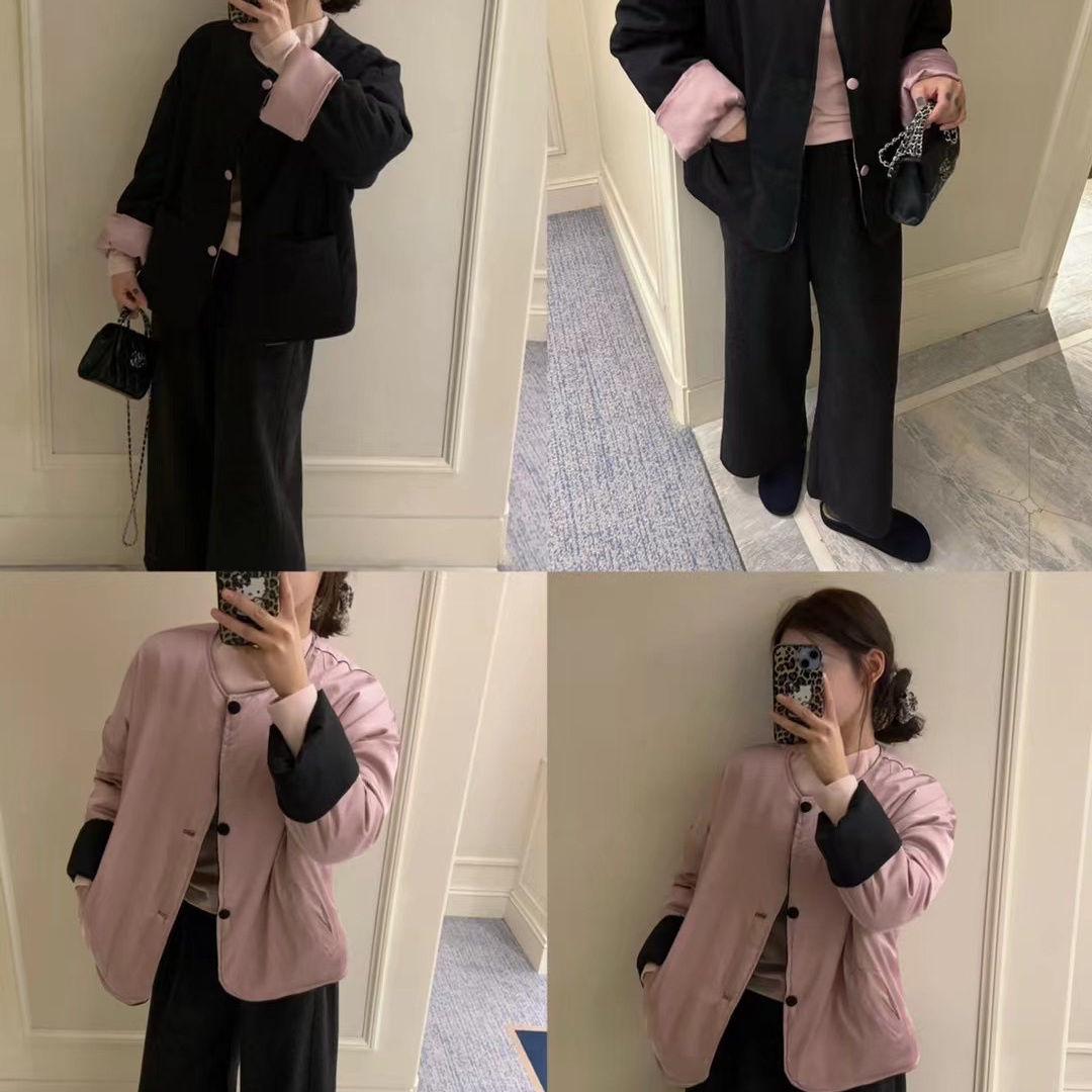 

Женская хлопковая куртка в корейском стиле с двусторонней расцветкой колор-блок, осень/зима 2025 S