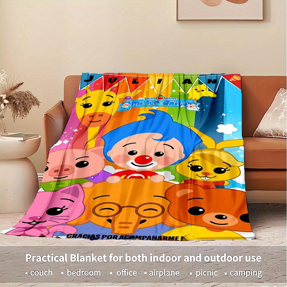 1pc Plim Plim Print Flannel Blanket -Suitable for All Seasons, Perfect for Home, Travel, or Camping - 061341