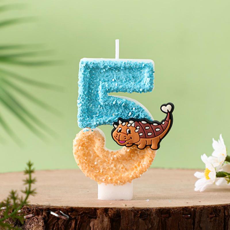 Creative Digital Birthday Candles - Cartoon Characters for Children's Cake Decoration