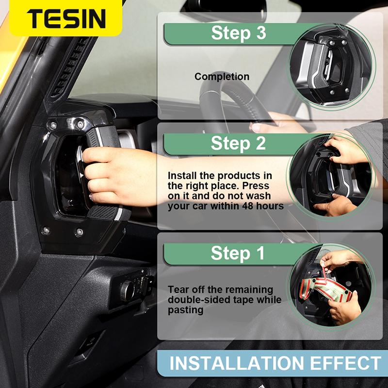 TESIN ABS Negru Auto Consola Centrală Mâner Lateral Decorativ Capa Autocolant pentru Ford Bronco 2022 2023 Up Interior