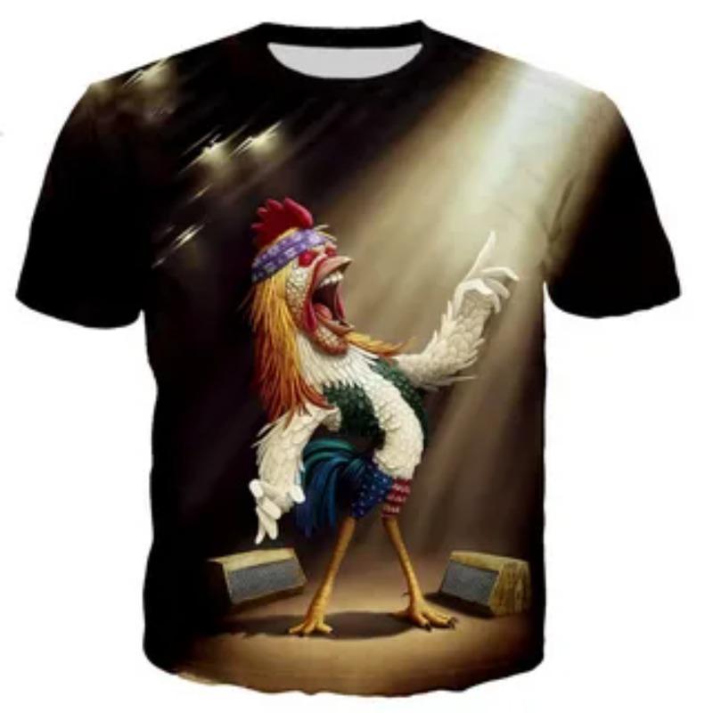 Nouveau T-shirt d'été pour homme avec impression numérique 3D personnalisée Animal Mode Confortable Lâche Grande Taille Col Rond Manches Courtes