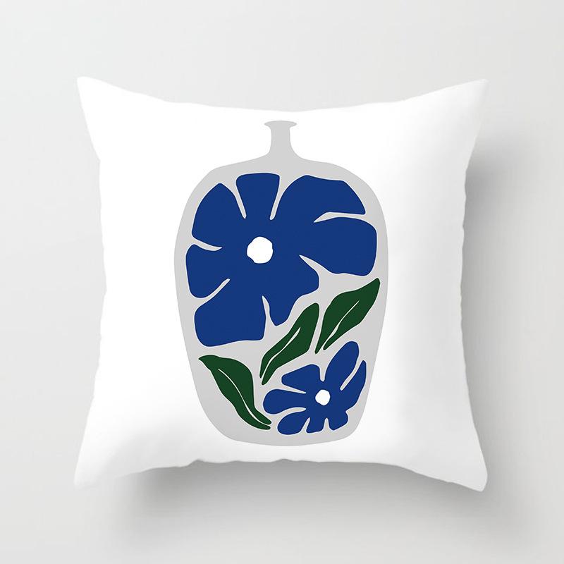New Ins Nordic-style Pillowcase Geometric Abstract Art Figure Blue Pillow Cushion Cover