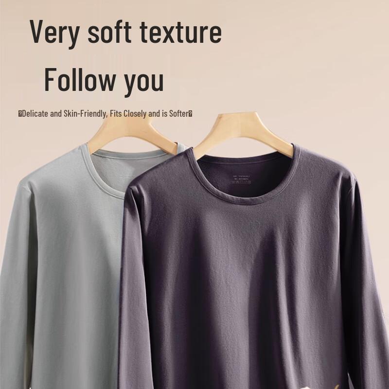 Langsha Men's Round Neck Cotton Thermal Set