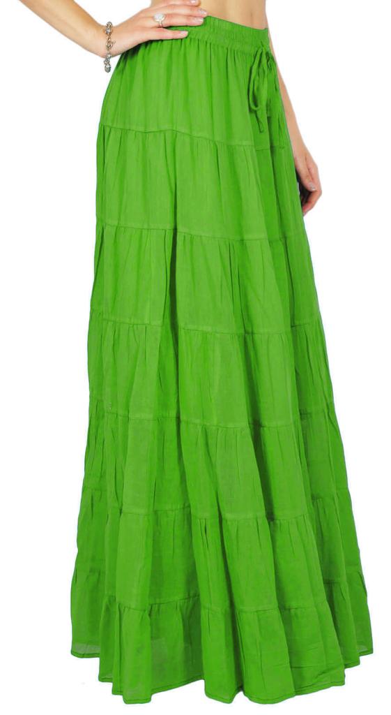 Phagun Damen Sommer Baumwolle Ziegelrot Rock Ethnisches Design Kordelzug Taille -