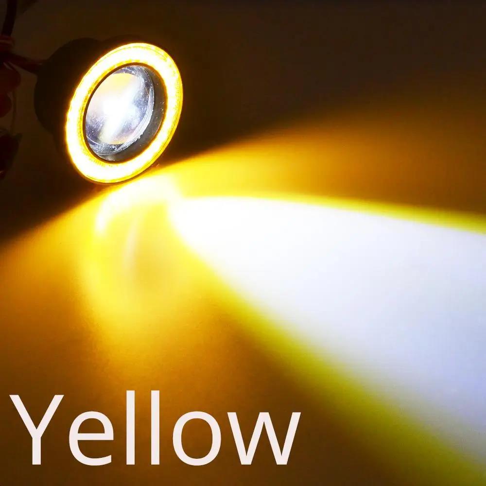 2Pcs Auto 30W Driving DRL Fog Lights COB Angel Eye 64/76/89mm Car Ambient Lamps Waterproof Daytime Running Bulb Headlight DC 12V
